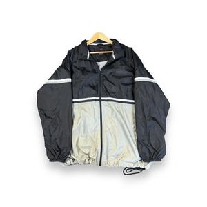 Nike Mens XL Gray/Black Windbreaker Color Block Full Zip